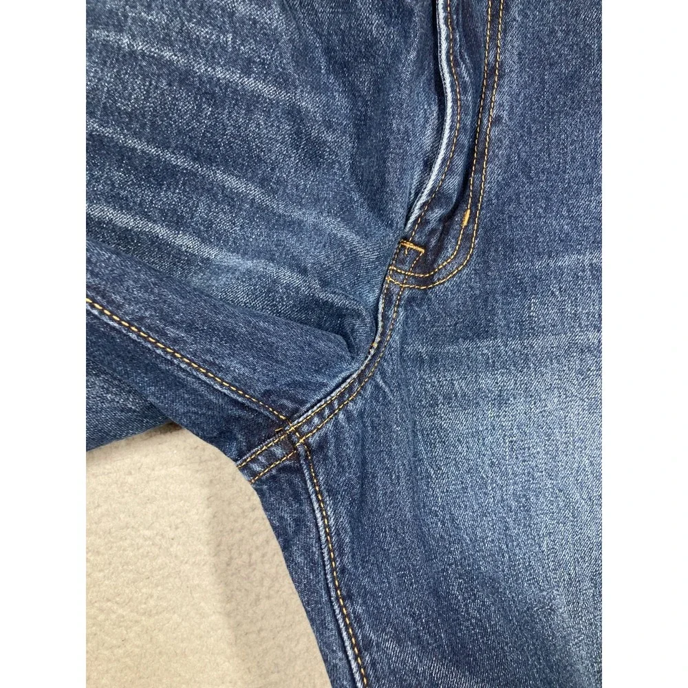 Lands' End Jeans Mens 37x27 Blue Straight Traditional Fit Elastic Stretch‎ Waist